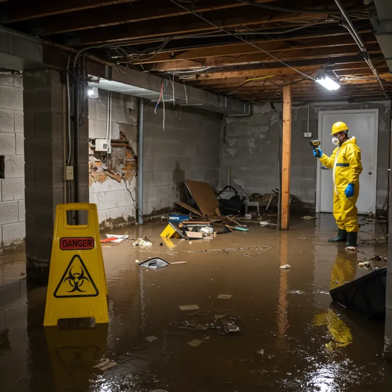 Flooded Basement Electrical Hazard in Rogersville, AL Property